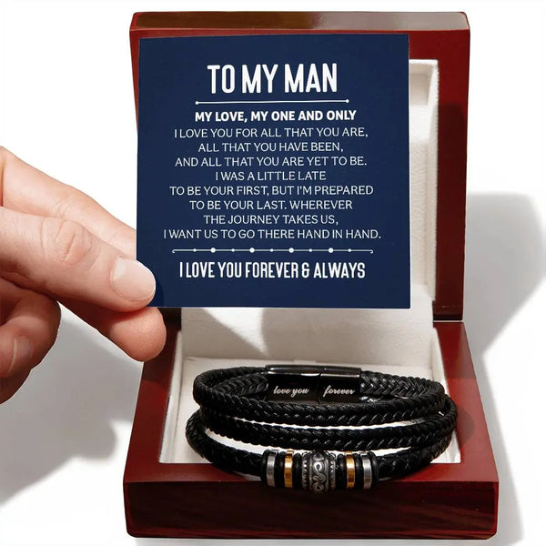 To My Man | I Love You Forever| Men's "Love You Forever" Bracelet