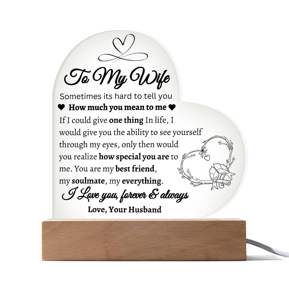 To My Wife | One Thing In Life | Acrylic Plaque