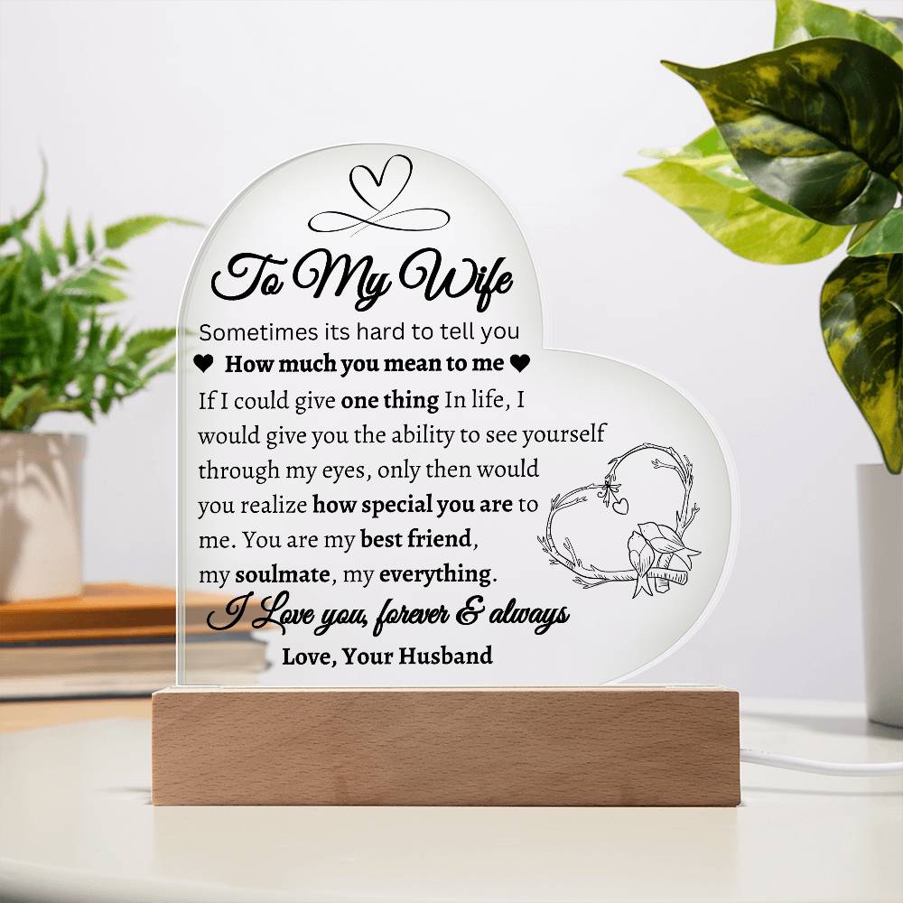 To My Wife | One Thing In Life | Acrylic Plaque