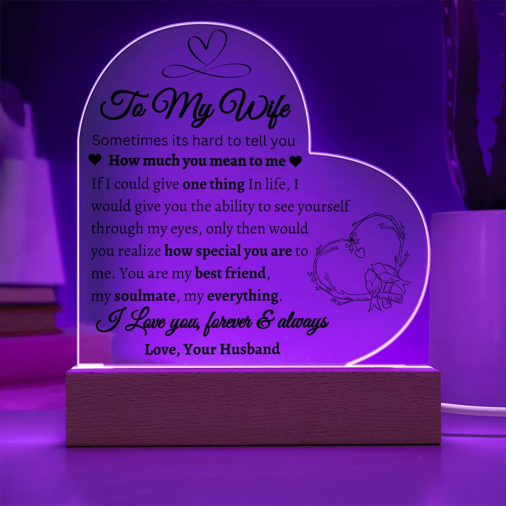 To My Wife | One Thing In Life | Acrylic Plaque