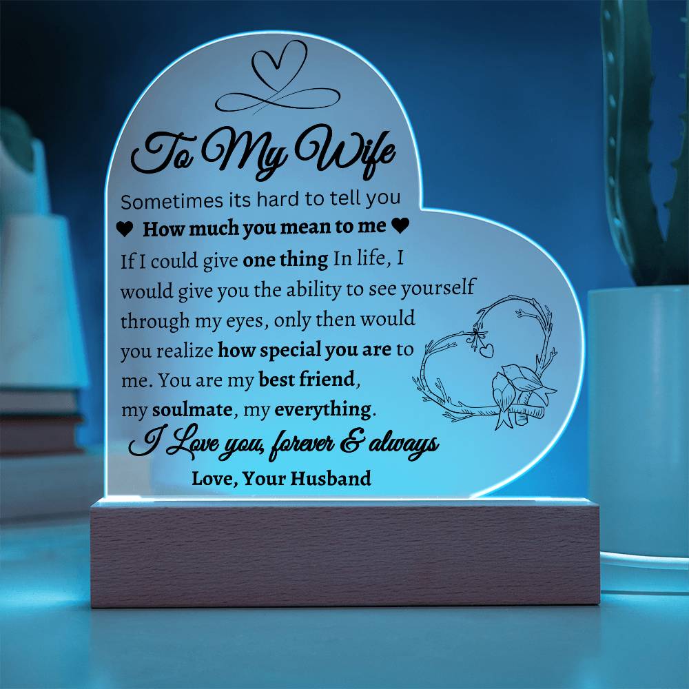 To My Wife | One Thing In Life | Acrylic Plaque