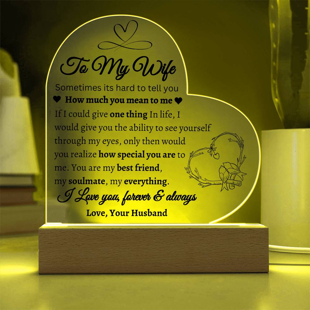 To My Wife | One Thing In Life | Acrylic Plaque