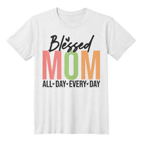 Blessed Mom All Day Every Day | Bella + Canvas 3001 Jersey TShirt