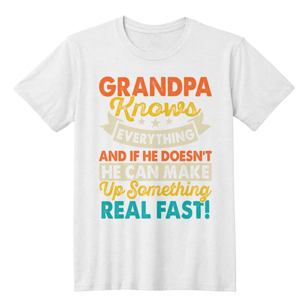 Grandpa Knows Everything- Canvas T-Shirt