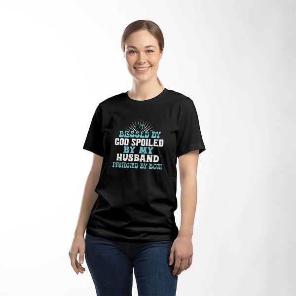Premium | Jersey T-Shirt | Blessed By God Spoiled By Husband