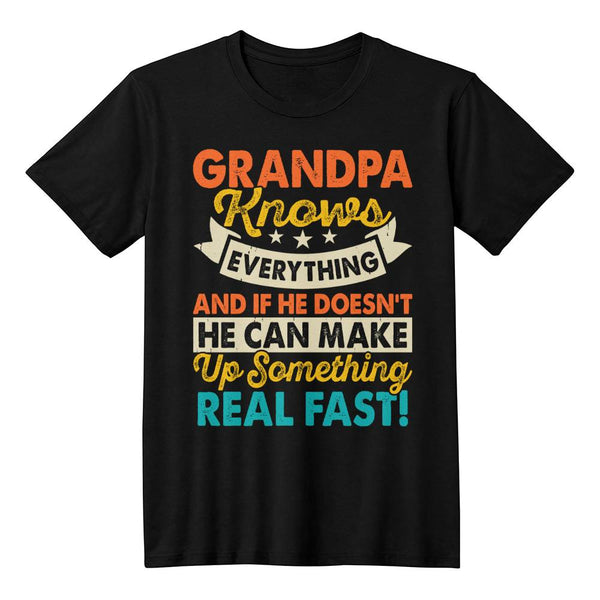 Grandpa Knows Everything- Canvas T-Shirt