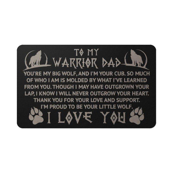 My Warrior Dad | Engraved Wallet Card