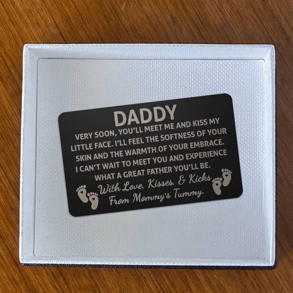 Daddy From Mommy Tummy | Engraved Wallet Card