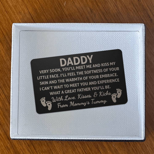 Daddy From Mommy Tummy | Engraved Wallet Card