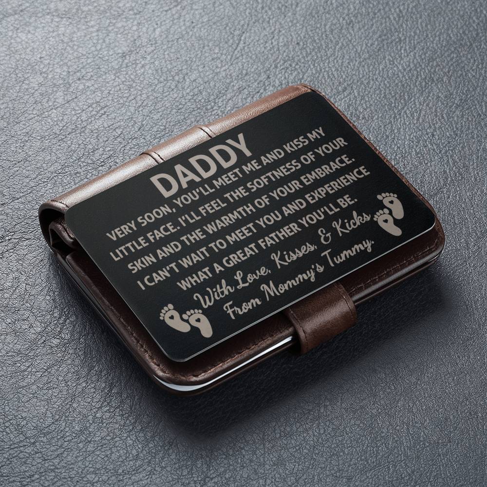 Daddy From Mommy Tummy | Engraved Wallet Card