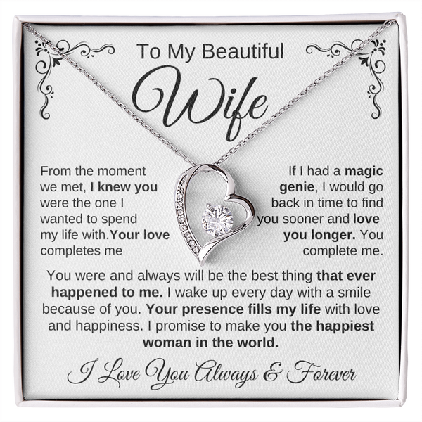 To My Beautiful Wife | Your Presence Fills My Life | Forever Love Necklace