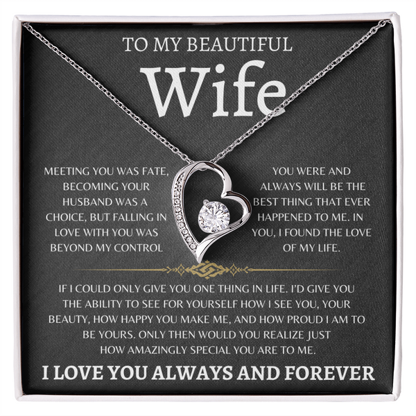 To My Beautiful Wife  | Forever Love Necklace