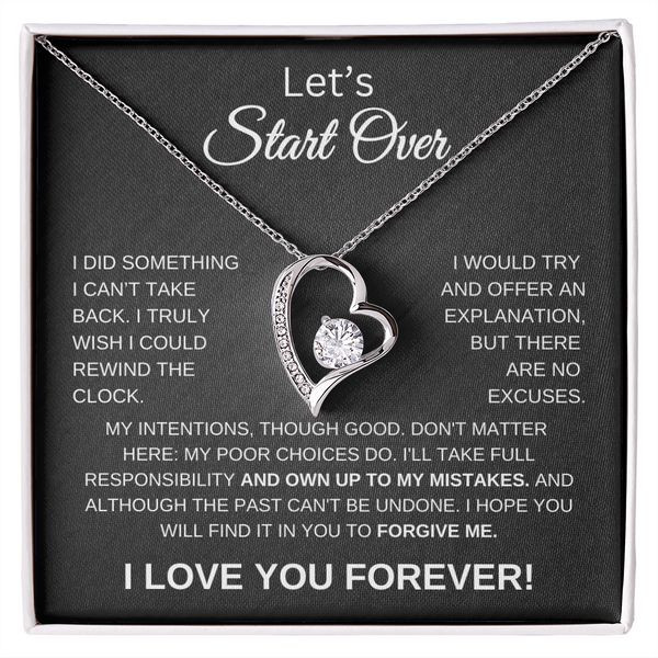 Let's Start Over | Forgive Me | Forever Love Necklace-BC