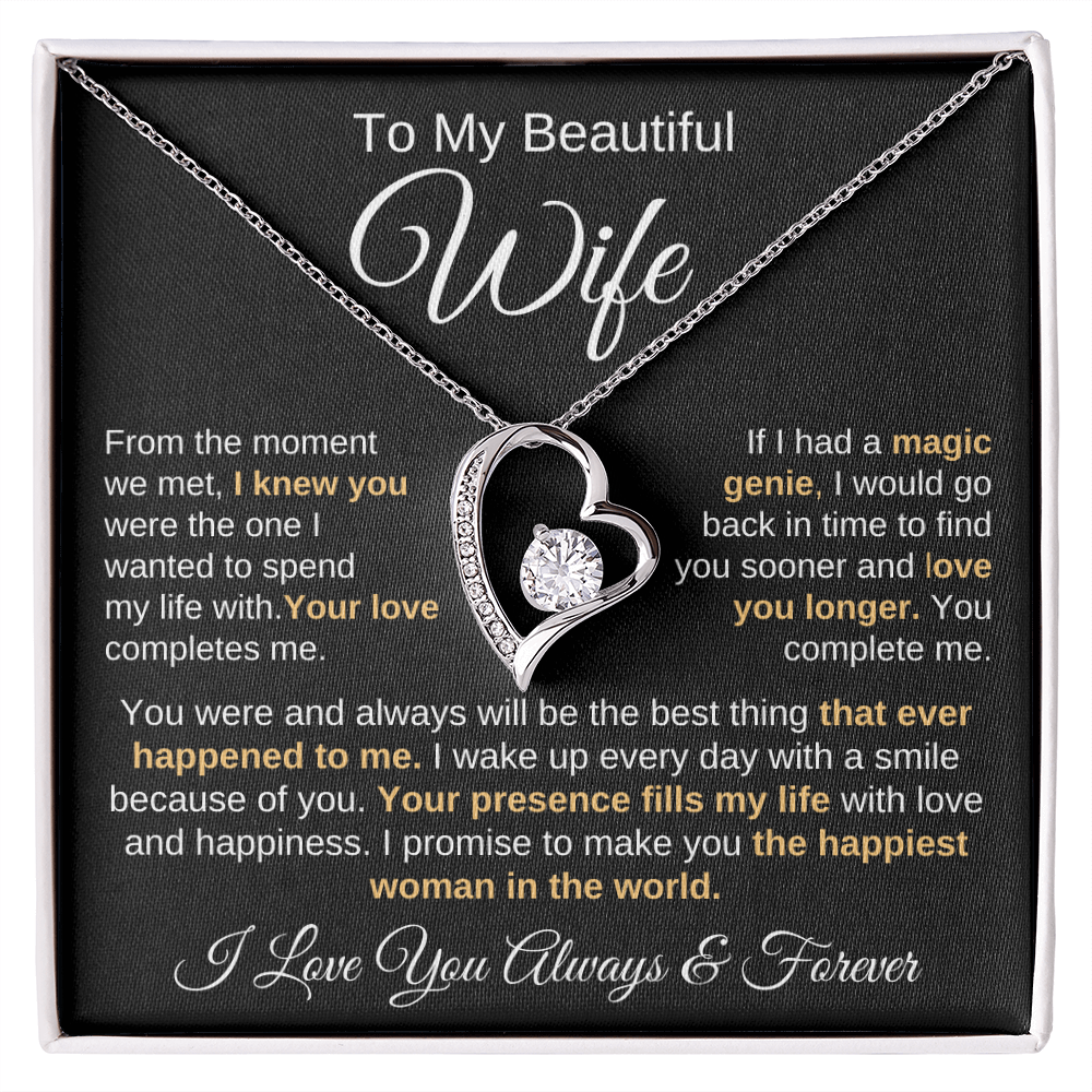 To My Beautiful Wife | Your Presence Fills My Life | Love Knot Necklace