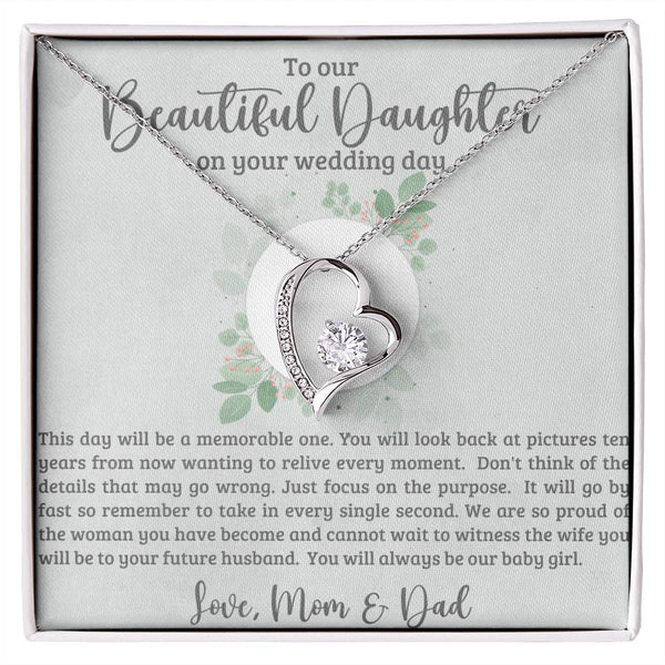 To My Daughter On Your Wedding Day - Forever Love Necklace