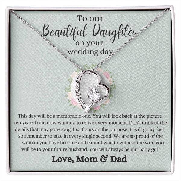 To My Daughter On Your Wedding Day | Forever Love Necklace