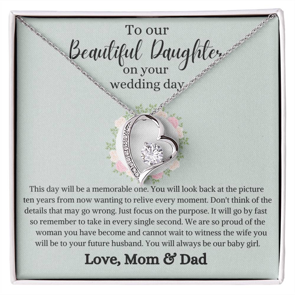 To My Daughter On Your Wedding Day | Forever Love Necklace