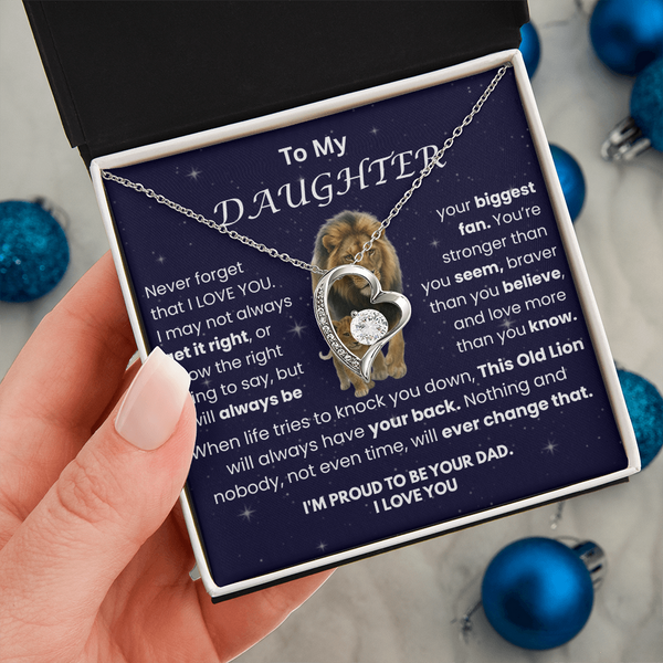 To My Daughter - This Lion Always Have Your Back - Forever Love Necklace