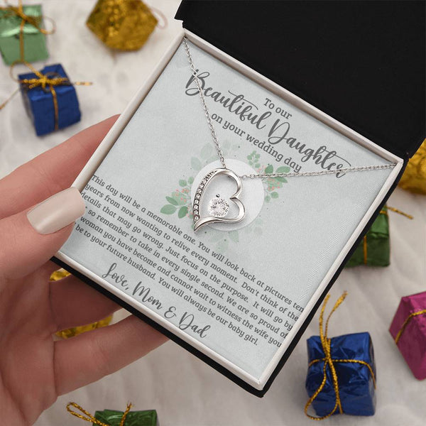 To My Daughter On Your Wedding Day - Forever Love Necklace