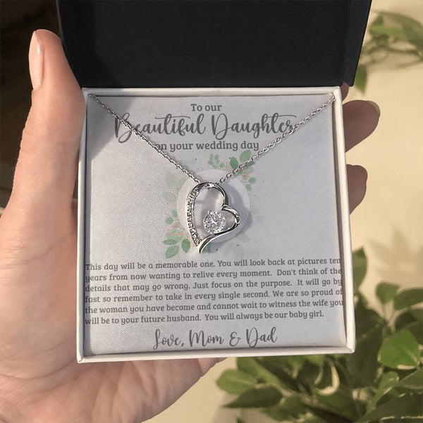 To My Daughter On Your Wedding Day - Forever Love Necklace