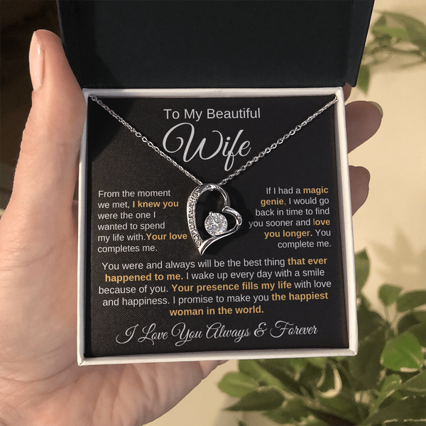 To My Beautiful Wife | Your Presence Fills My Life | Love Knot Necklace