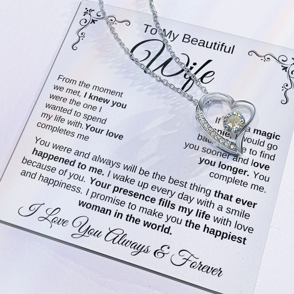 To My Beautiful Wife | Your Presence Fills My Life | Forever Love Necklace