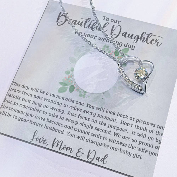 To My Daughter On Your Wedding Day - Forever Love Necklace