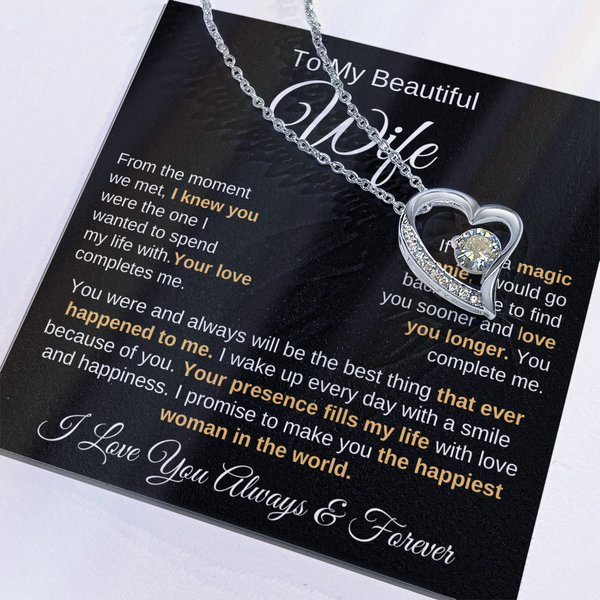 To My Beautiful Wife | Your Presence Fills My Life | Love Knot Necklace