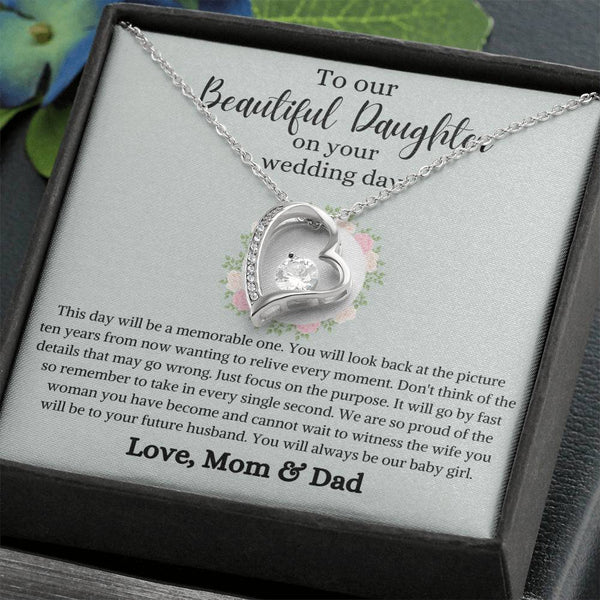 To My Daughter On Your Wedding Day | Forever Love Necklace