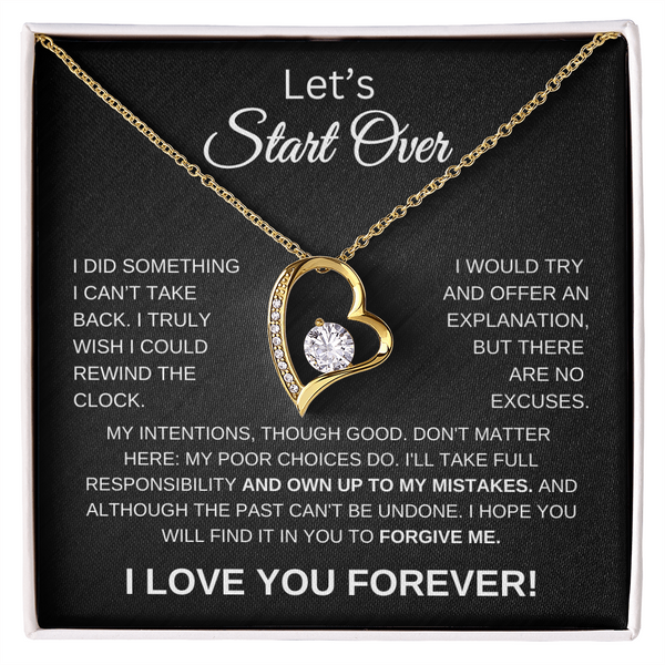 Let's Start Over | Forgive Me | Forever Love Necklace-BC