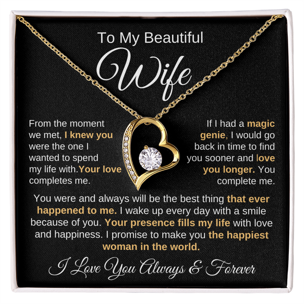 To My Beautiful Wife | Your Presence Fills My Life | Love Knot Necklace