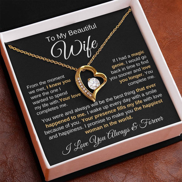 To My Beautiful Wife | Your Presence Fills My Life | Love Knot Necklace