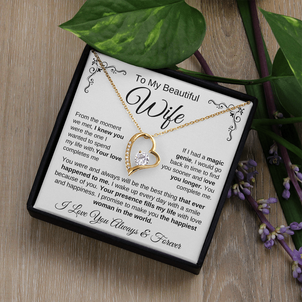 To My Beautiful Wife | Your Presence Fills My Life | Forever Love Necklace