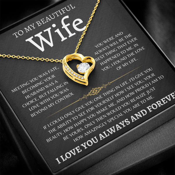 To My Beautiful Wife  | Forever Love Necklace