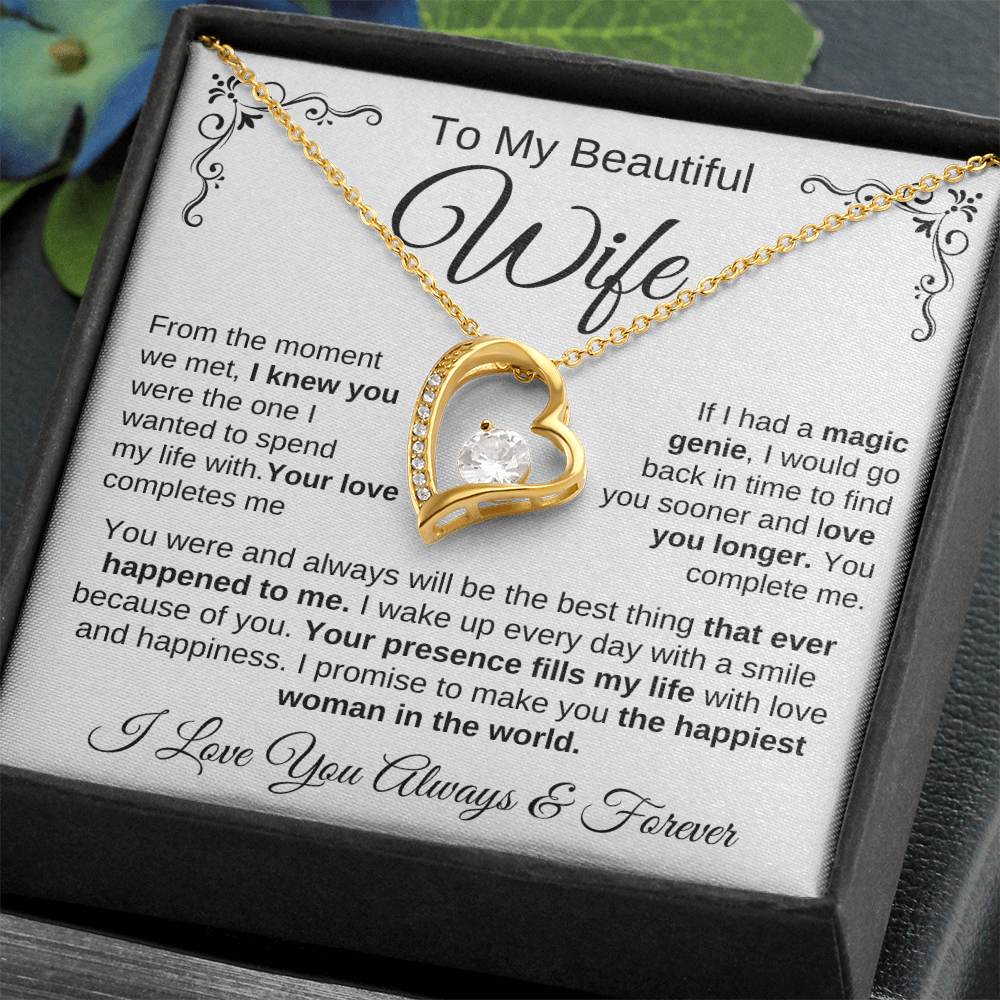 To My Beautiful Wife | Your Presence Fills My Life | Forever Love Necklace