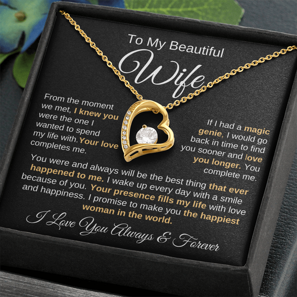 To My Beautiful Wife | Your Presence Fills My Life | Love Knot Necklace
