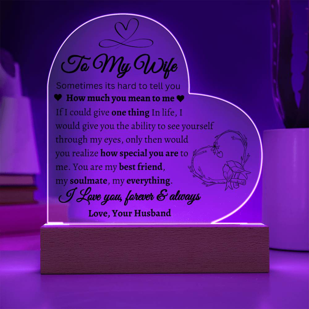 To My Wife | One Thing In Life | Acrylic Plaque