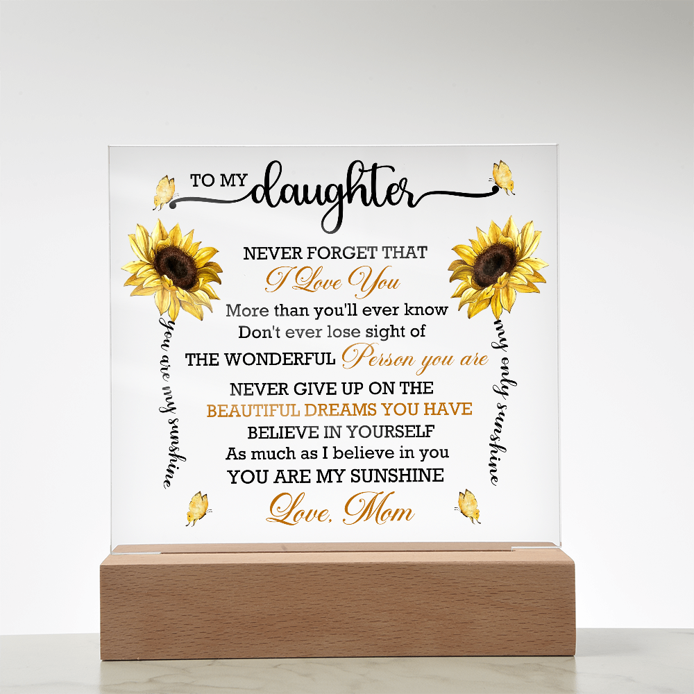 To My Daughter | Believe In Yourself | Acrylic Plaque