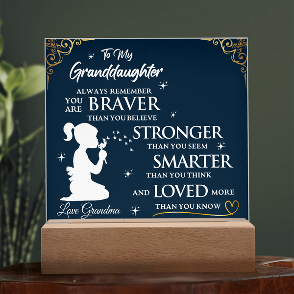 To My Granddaughter | Your Braver Than You Believe | Acrylic Plaque