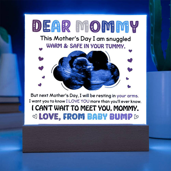 Square Acrylic Plaque-Love from Baby Bump