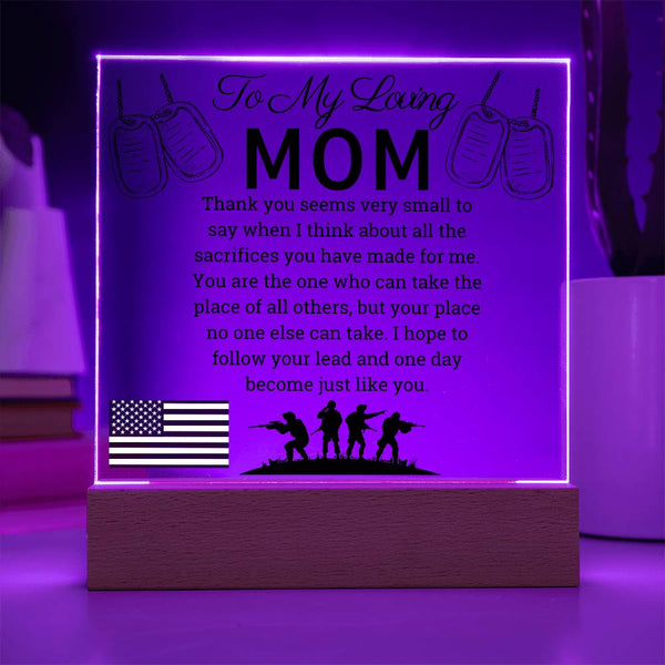 To My Loving Mom | Square Acrylic Plaque
