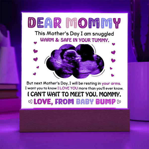 Square Acrylic Plaque-Love from Baby Bump