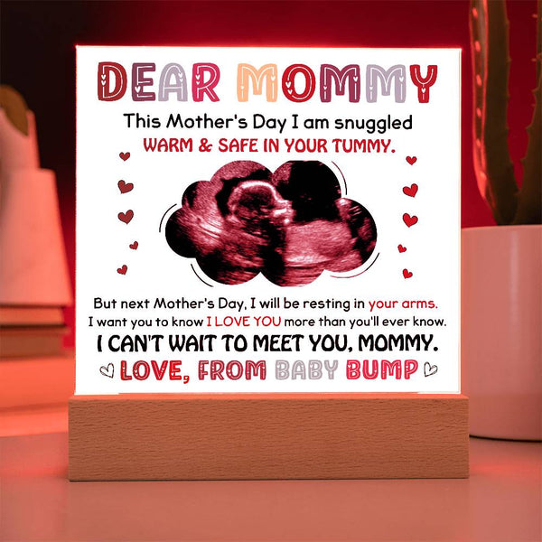 Square Acrylic Plaque-Love from Baby Bump