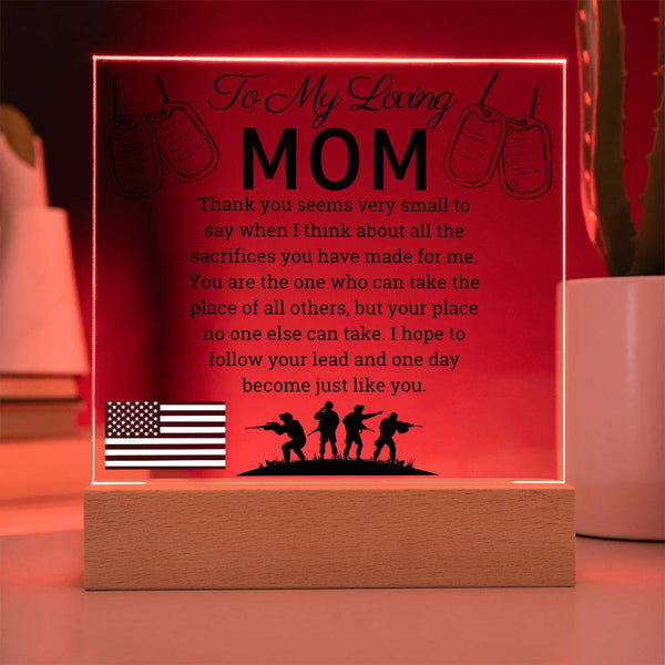 To My Loving Mom | Square Acrylic Plaque