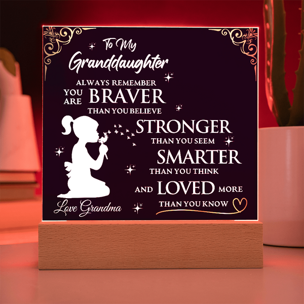 To My Granddaughter | Your Braver Than You Believe | Acrylic Plaque