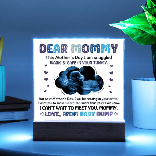 Square Acrylic Plaque-Love from Baby Bump
