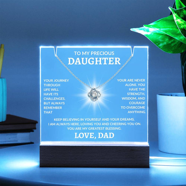 To My Precious Daughter Love, Dad | Keepsake Acrylic Bundle