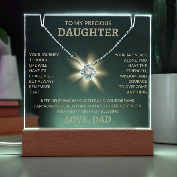 To My Precious Daughter Love, Dad | Keepsake Acrylic Bundle