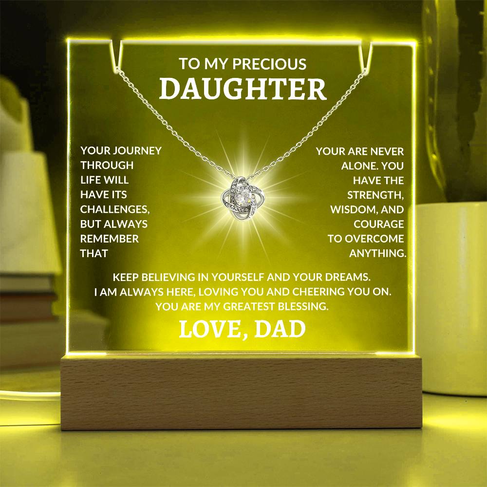 To My Precious Daughter Love, Dad | Keepsake Acrylic Bundle