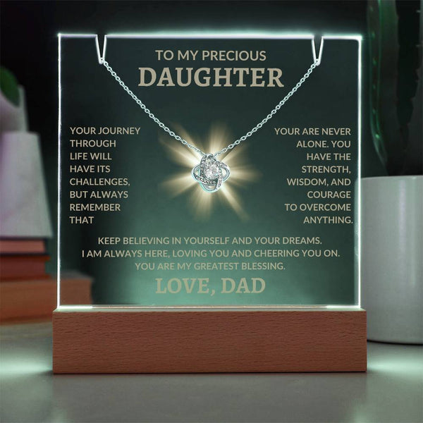 To My Precious Daughter Love, Dad | Keepsake Acrylic Bundle